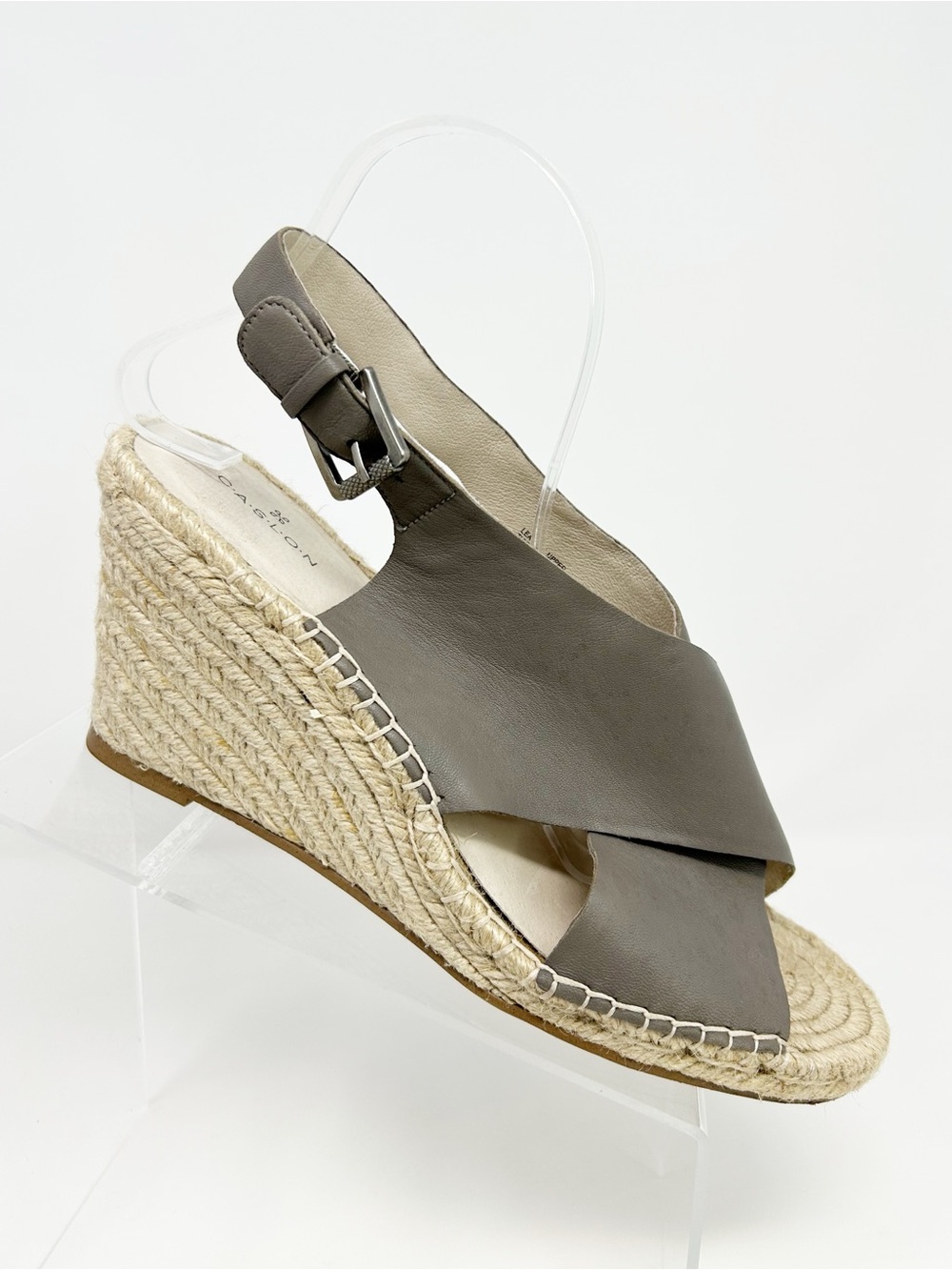 Caslon Suri Womens Gray Espadrille Wedge Slingback Sandals Buckle Size 12